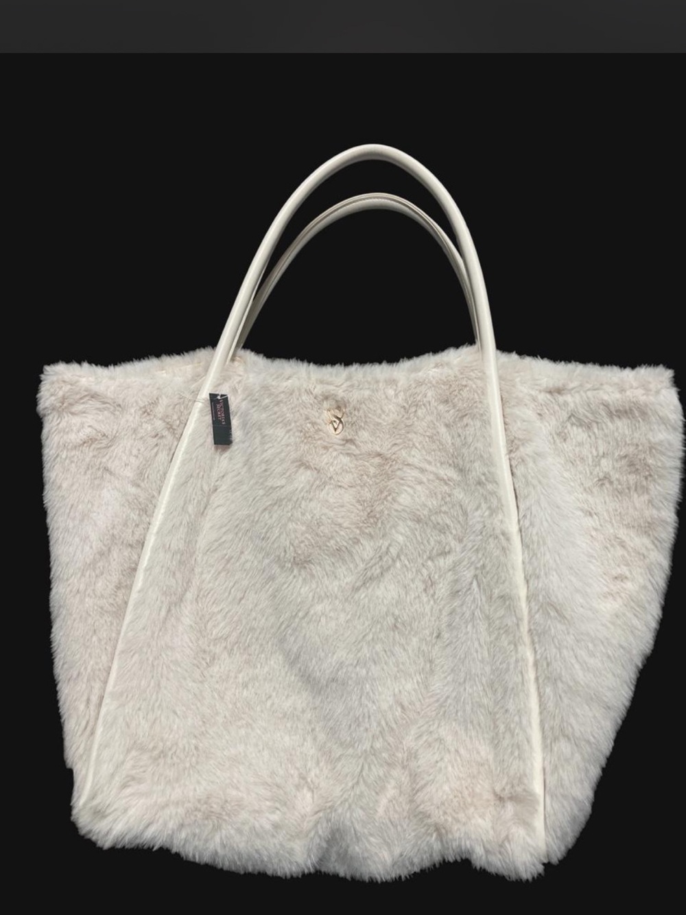 Victoria's Secret Cream Faux Fur Tote Bag